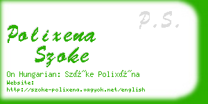 polixena szoke business card